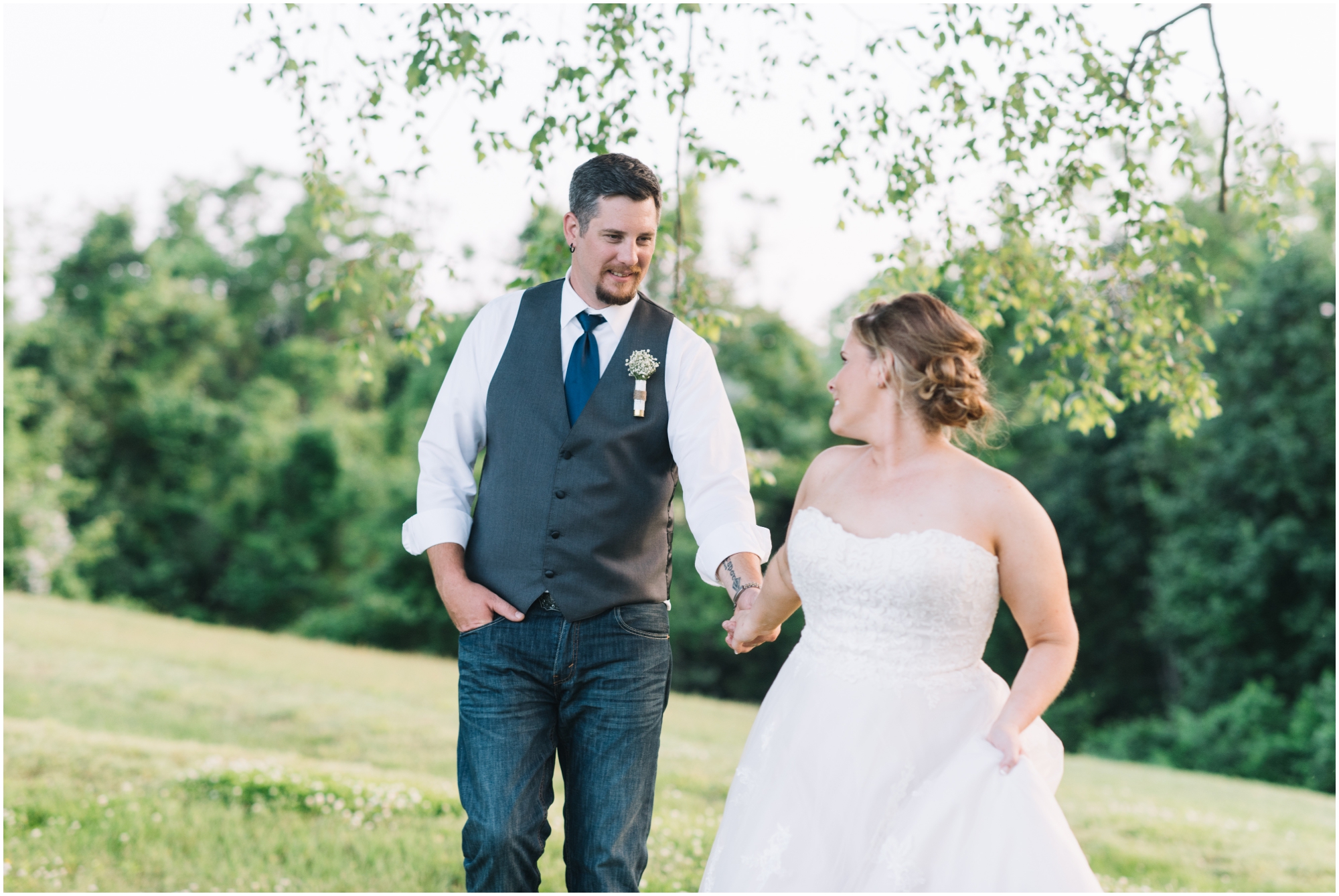 A Southern Maryland Barn Wedding I Megan Bennett Photography I A Blush Pink, Navy, Rustic Maryland Barn Wedding featuring a Farm Setting, Golden Light Portraits, and Large Bridal Party in Brandywine, Maryland #southernmarylandwedding #marylandwedding #marylandweddingphotographer