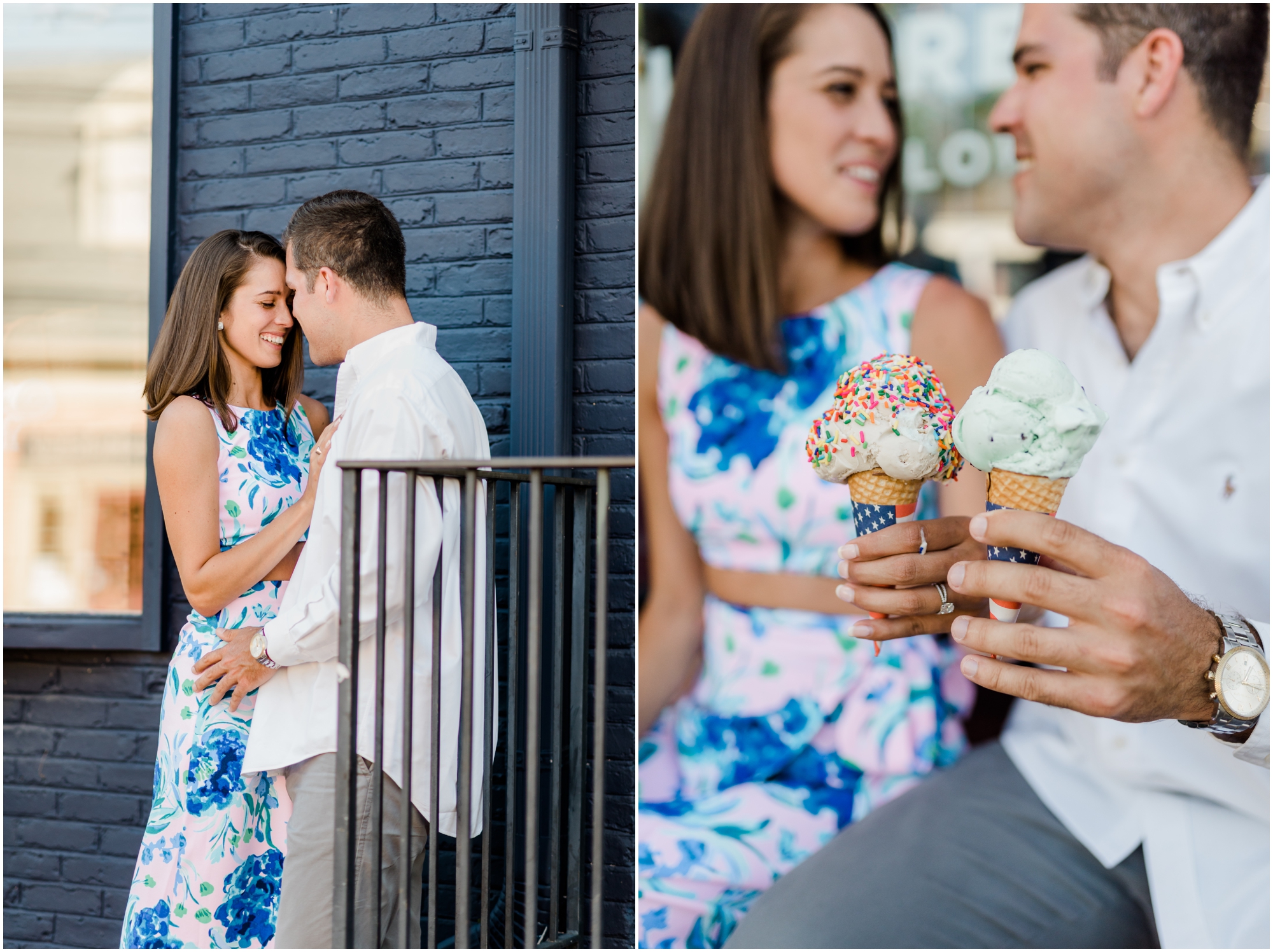 A Romantic and Rustic Nautical Summer Eastern Shore Engagement featuring oysters at the St Michaels dock by Megan Bennett Photography