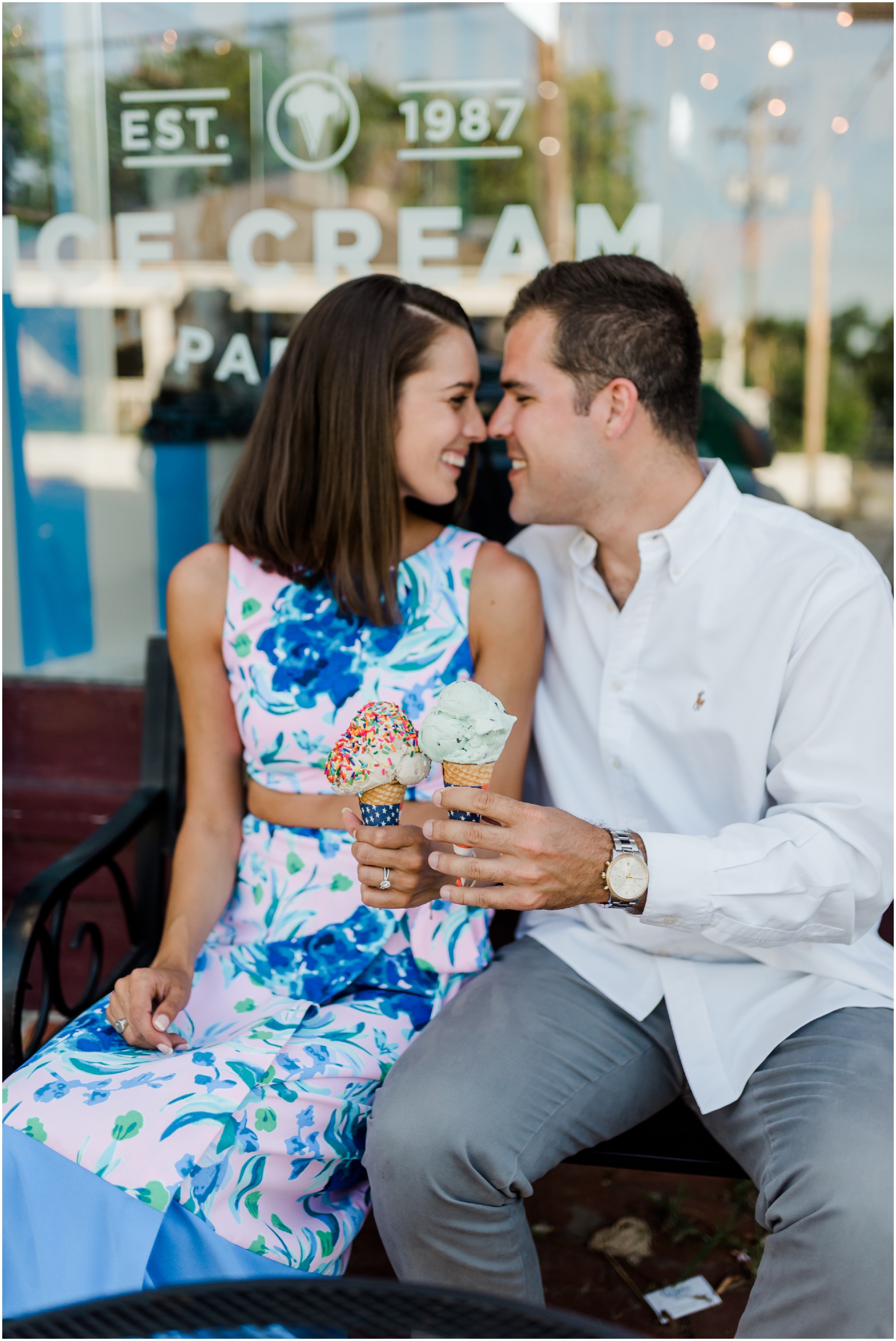 A Romantic and Rustic Nautical Summer Eastern Shore Engagement featuring oysters at the St Michaels dock by Megan Bennett Photography