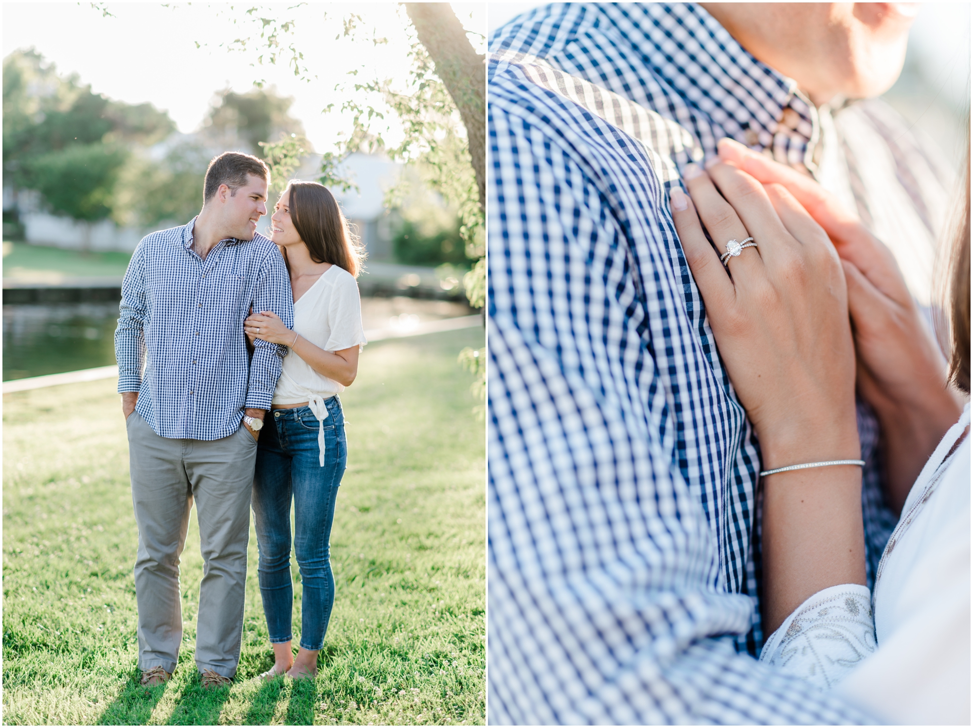 A Romantic and Rustic Nautical Summer Eastern Shore Engagement featuring oysters at the St Michaels dock by Megan Bennett Photography