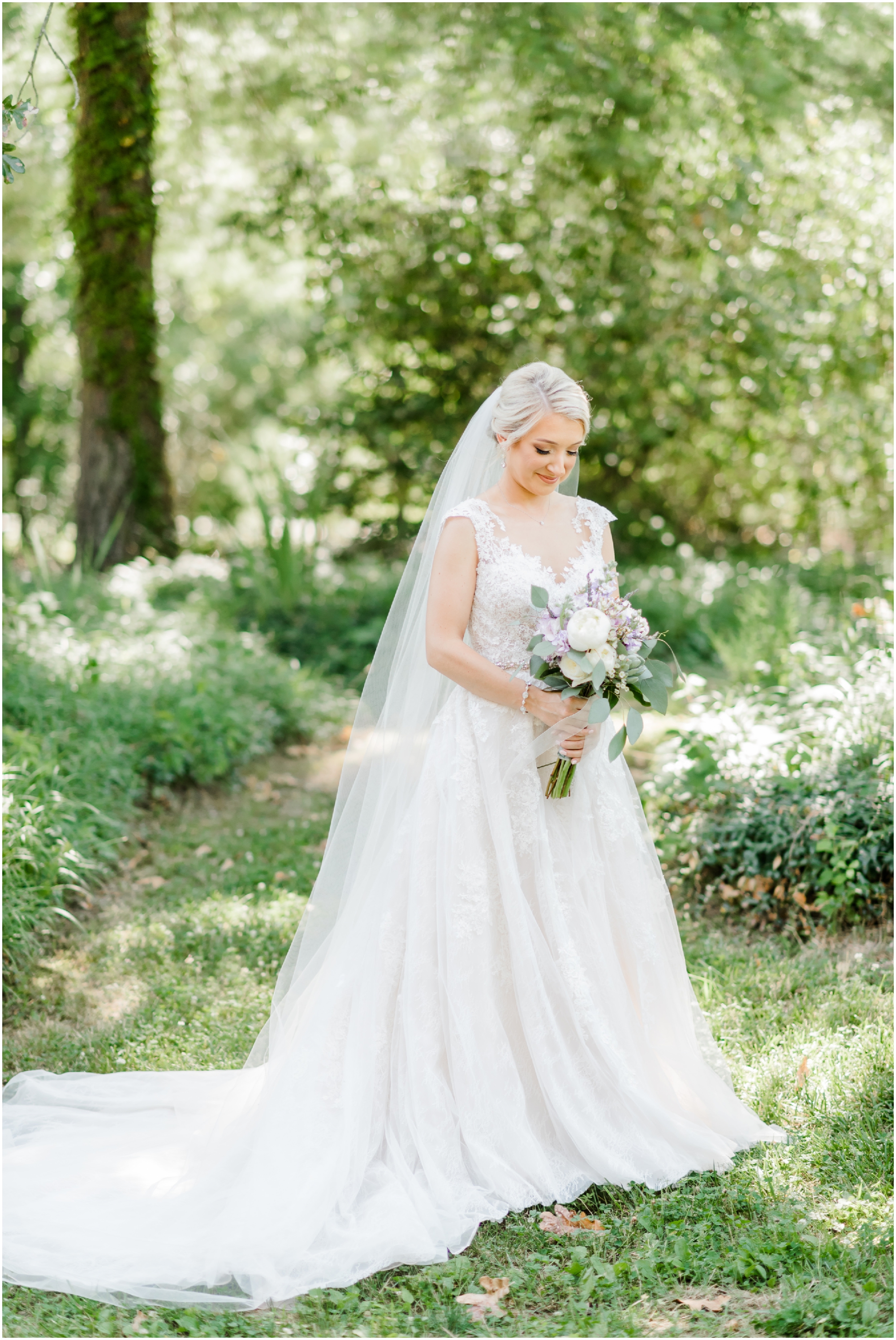 Romantic Summer Winery Wedding featuring purple wedding colors, family heirlooms, and a historic church ceremony at Running Hare Vineyard in Southern Maryland by Wedding Photographer Megan Bennett Photography #runningharevineyard #marylandweddingphotographer #runningharevineyardwedding