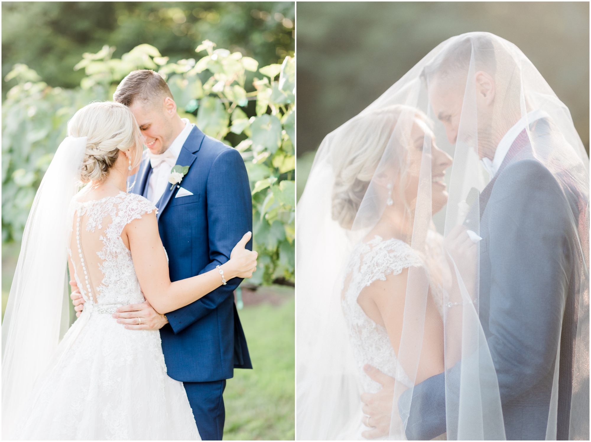 Romantic Summer Winery Wedding featuring purple wedding colors, family heirlooms, and a historic church ceremony at Running Hare Vineyard in Southern Maryland by Wedding Photographer Megan Bennett Photography #runningharevineyard #marylandweddingphotographer #runningharevineyardwedding