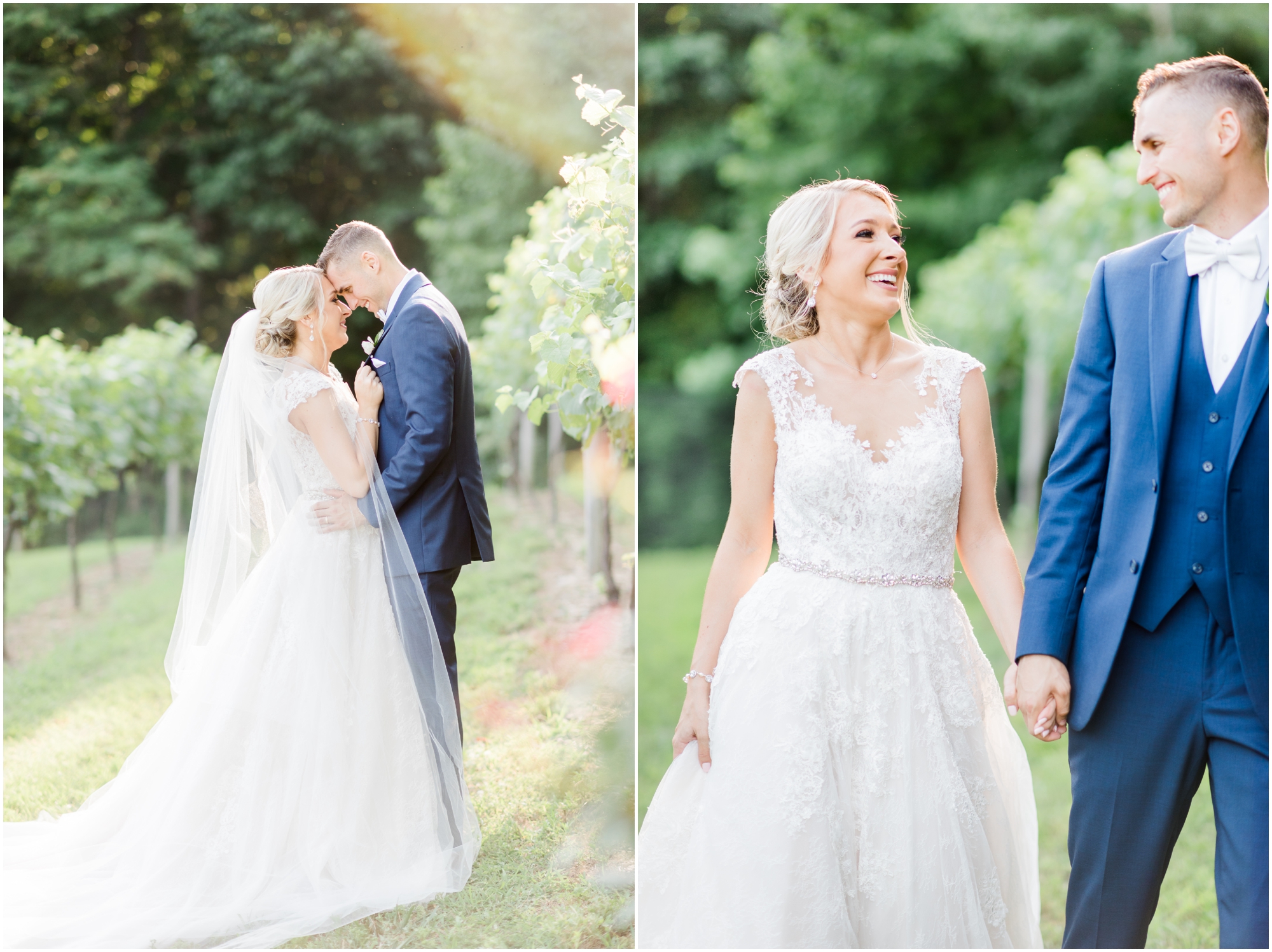 Romantic Summer Winery Wedding featuring purple wedding colors, family heirlooms, and a historic church ceremony at Running Hare Vineyard in Southern Maryland by Wedding Photographer Megan Bennett Photography #runningharevineyard #marylandweddingphotographer #runningharevineyardwedding