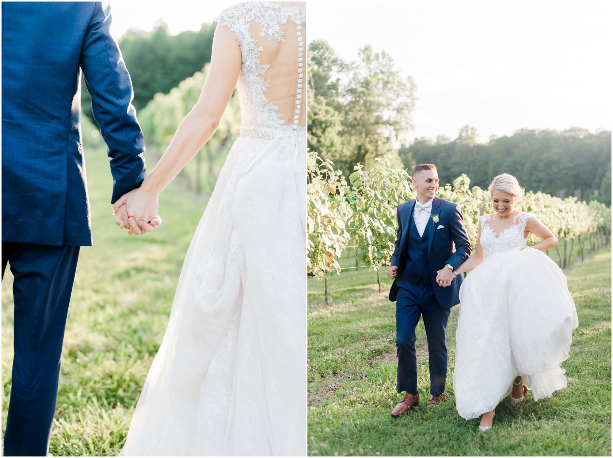 Romantic Summer Winery Wedding featuring purple wedding colors, family heirlooms, and a historic church ceremony at Running Hare Vineyard in Southern Maryland by Wedding Photographer Megan Bennett Photography #runningharevineyard #marylandweddingphotographer #runningharevineyardwedding