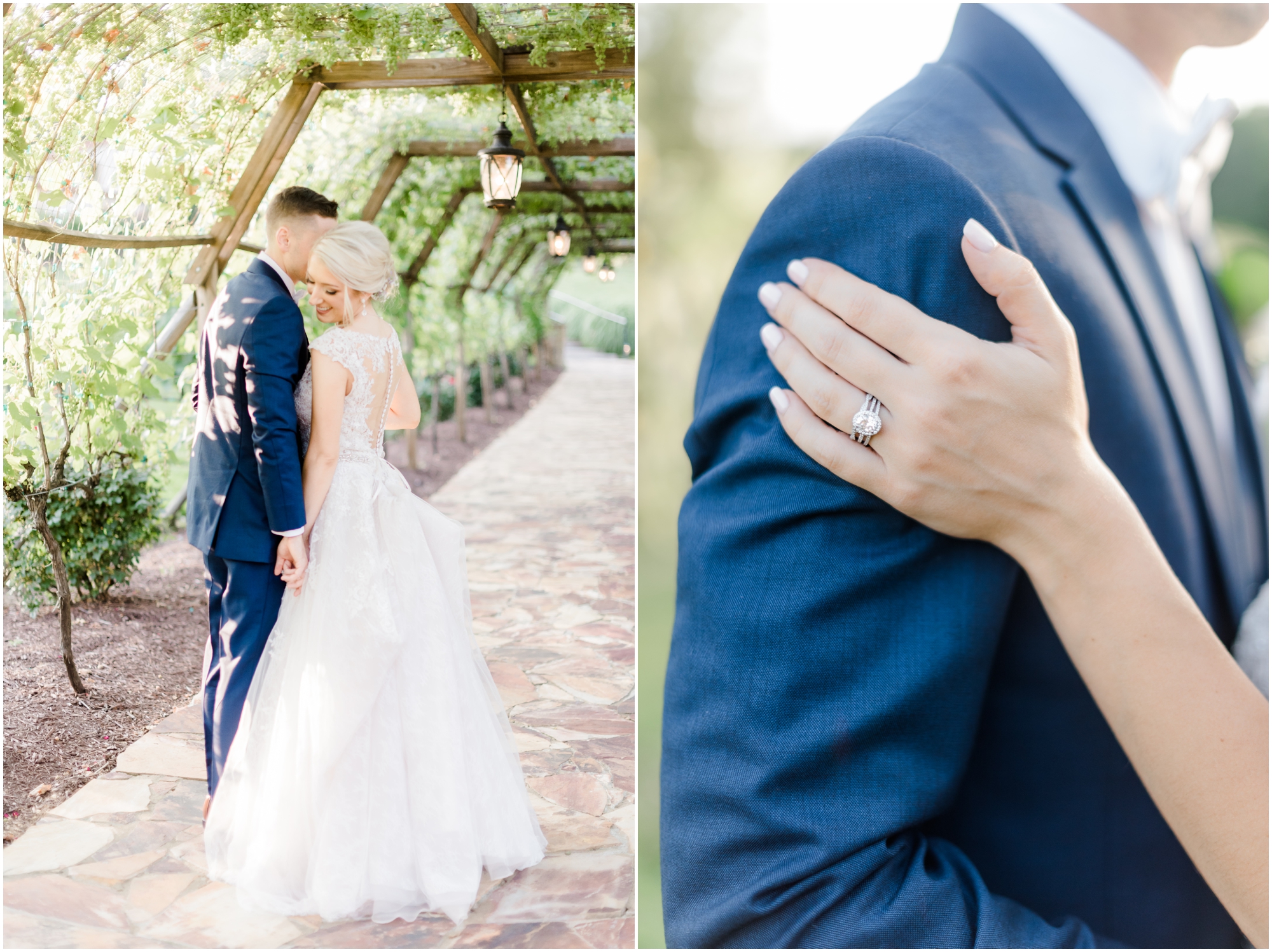 Romantic Summer Winery Wedding featuring purple wedding colors, family heirlooms, and a historic church ceremony at Running Hare Vineyard in Southern Maryland by Wedding Photographer Megan Bennett Photography #runningharevineyard #marylandweddingphotographer #runningharevineyardwedding