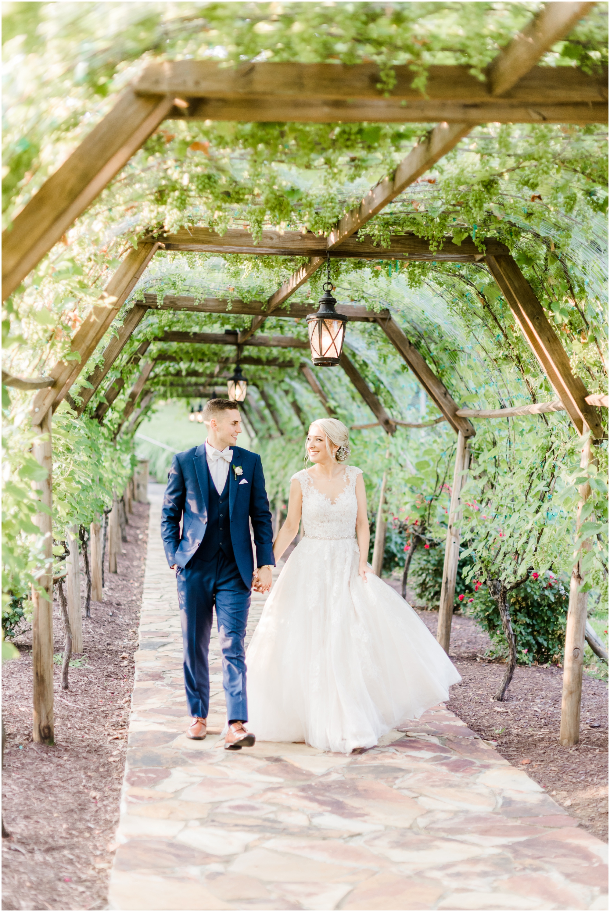 Romantic Summer Winery Wedding featuring purple wedding colors, family heirlooms, and a historic church ceremony at Running Hare Vineyard in Southern Maryland by Wedding Photographer Megan Bennett Photography #runningharevineyard #marylandweddingphotographer #runningharevineyardwedding