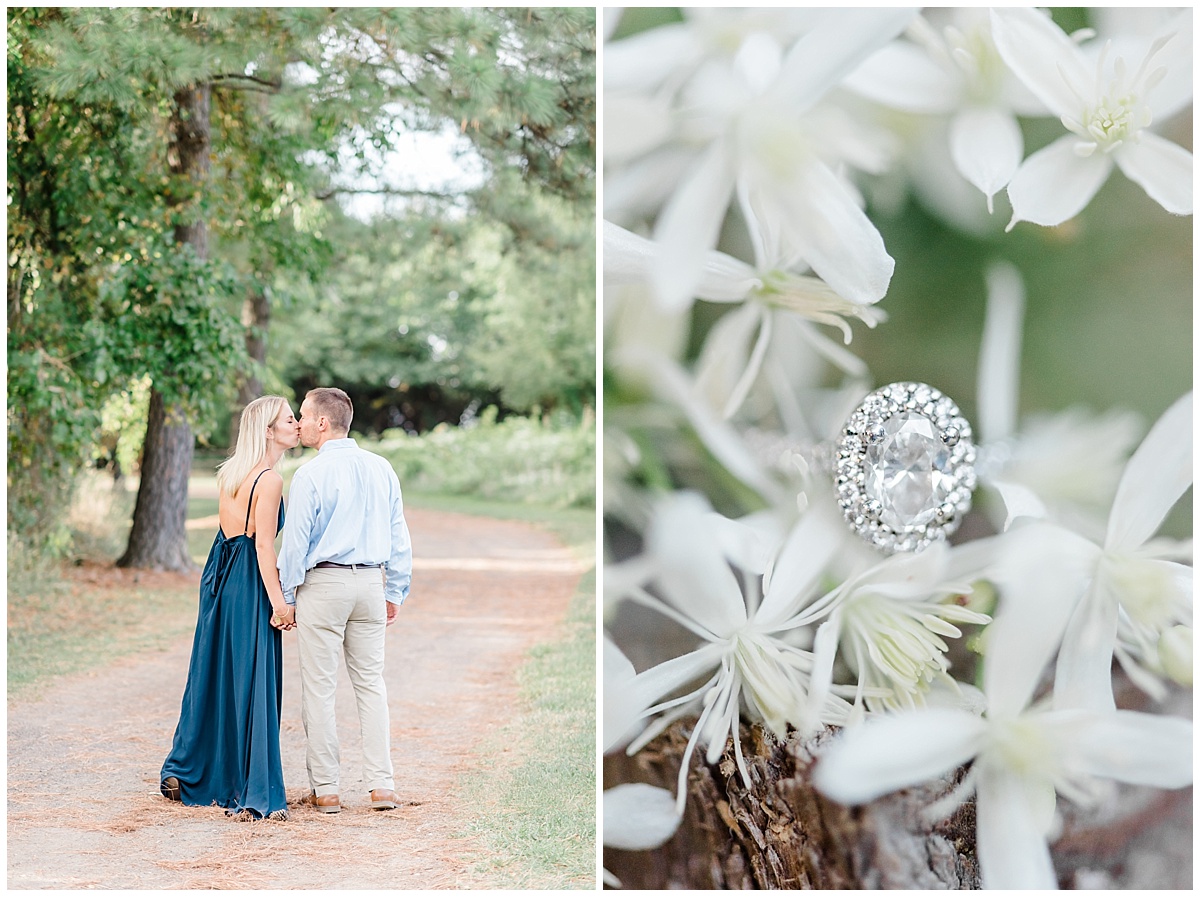An Engagement Ring photo in wild honeysuckle by Maryland Photographer Megan Bennett Photography
