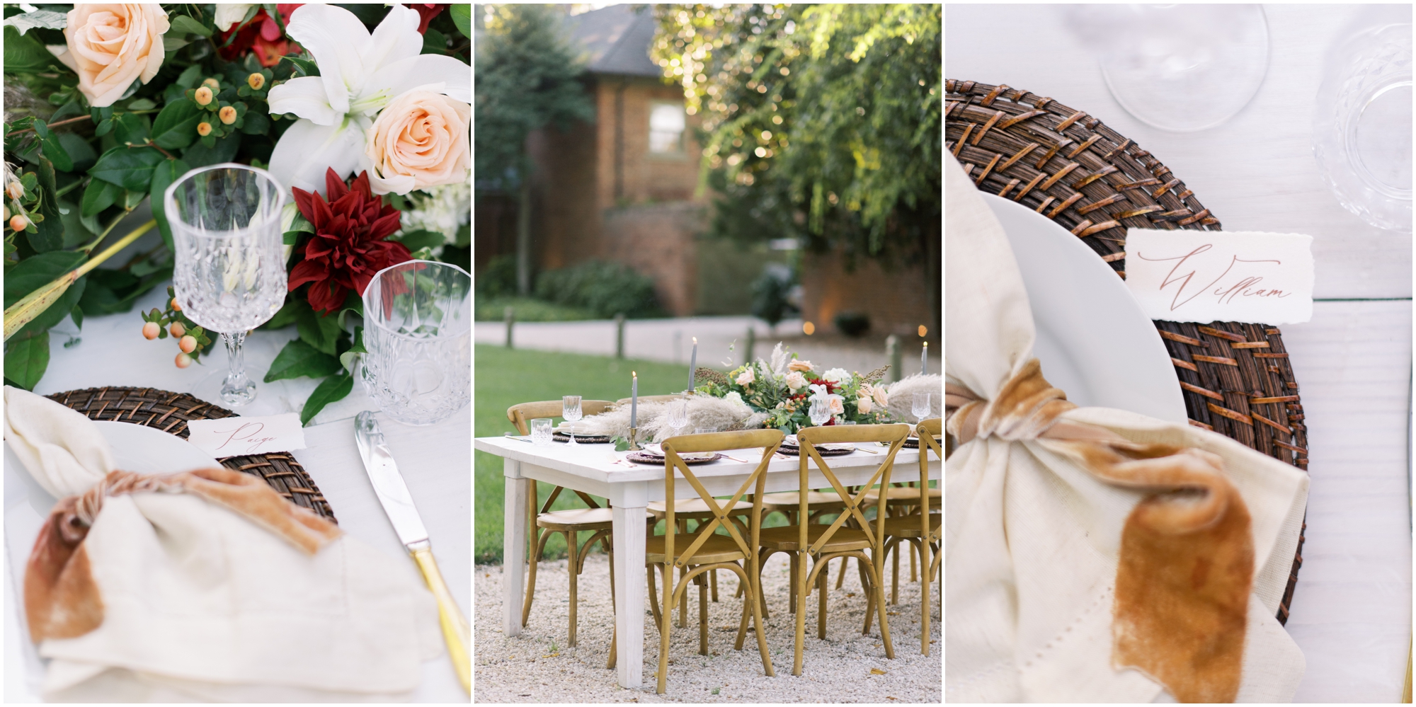 Romantic Summer Elopement at Great Oak Manor featuring ruby red colors and gold accents by Maryland Wedding Photographer Megan Bennett Photography