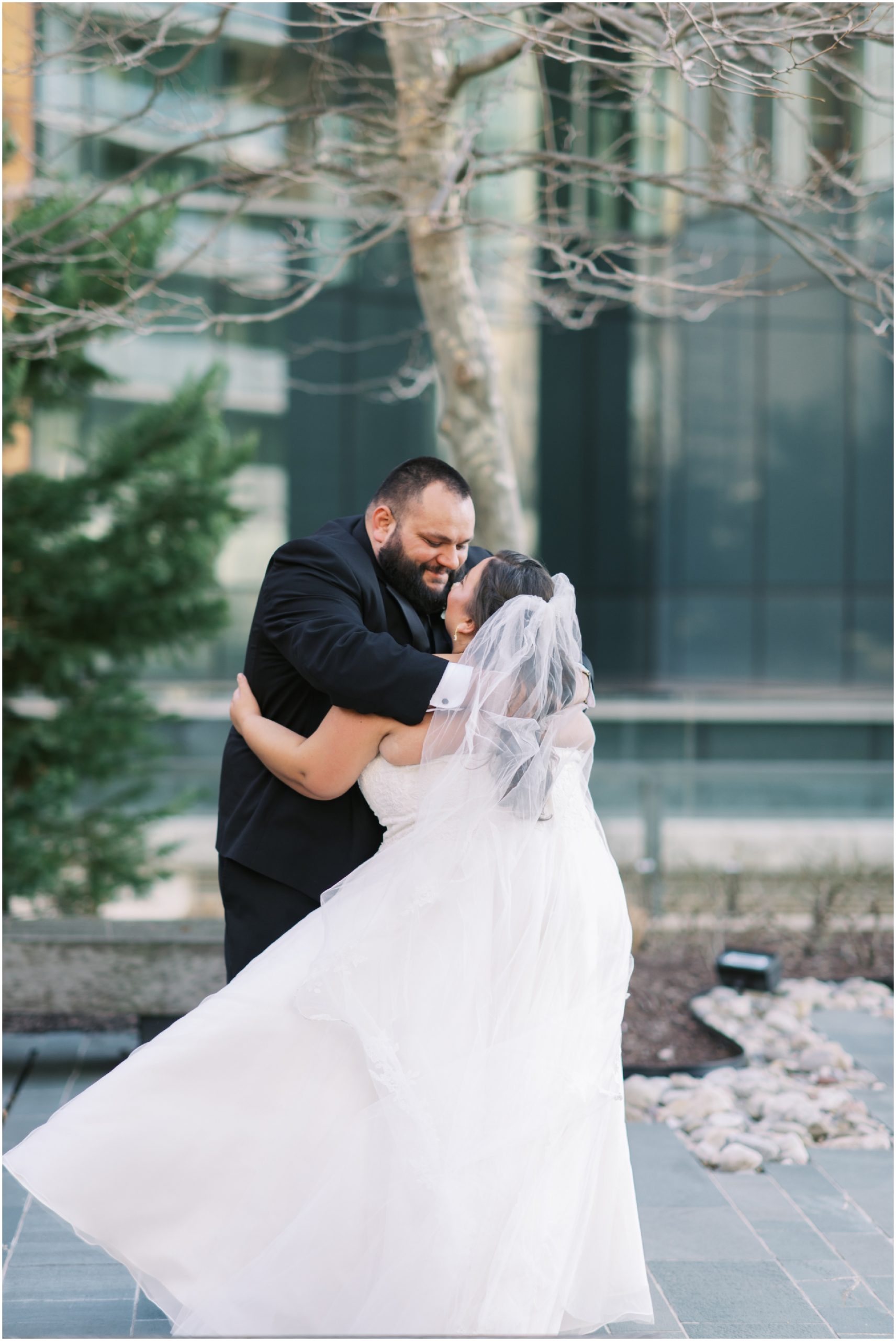 Romantic First Look at Four Seasons Baltimore by Maryland Wedding Photographer Megan Bennett Photography