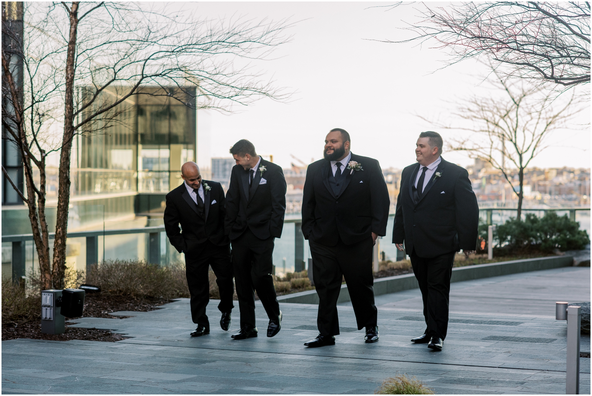 High Rise Bridal Party Portraits in Baltimore Maryland