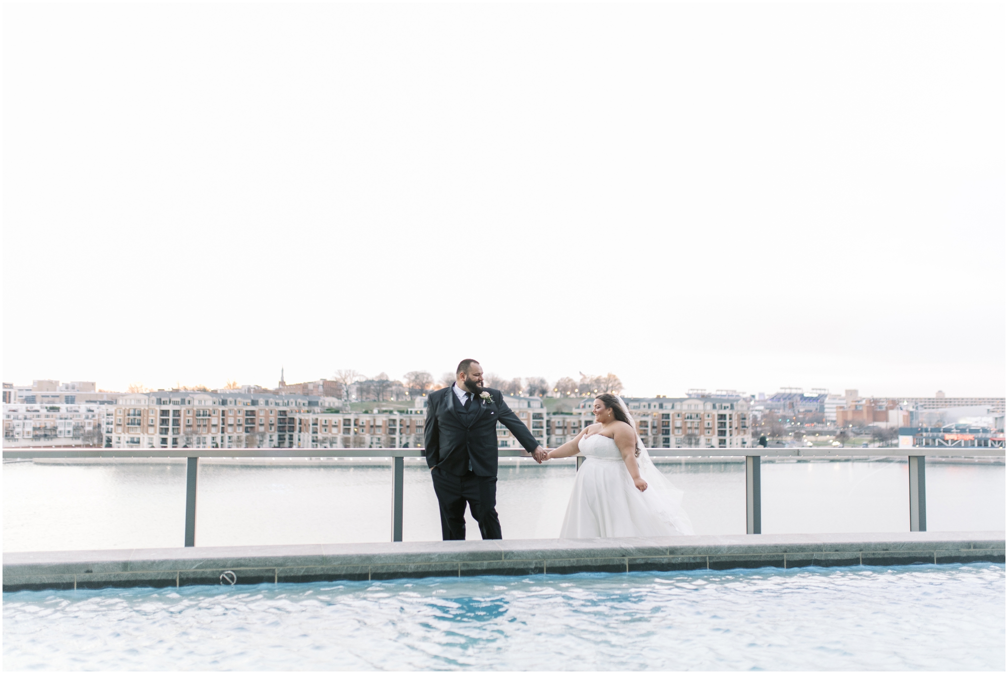 Romantic Bride and Groom Portraits at Four Seasons Baltimore