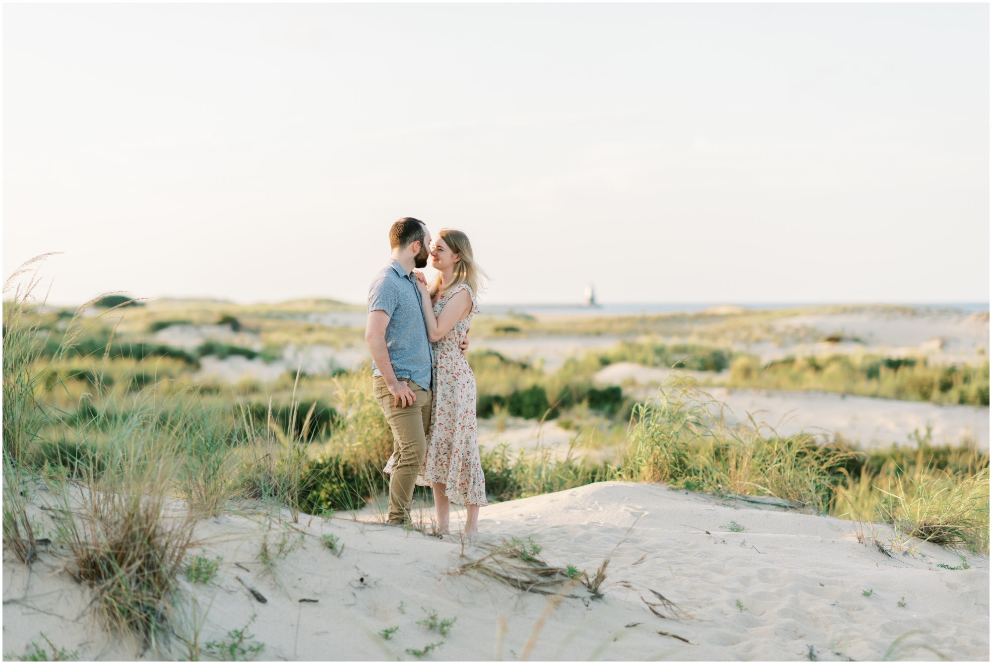 Lewes Delaware Proposal featuring romantic film portraits at sunset by Maryland Fine Art Photographer Megan Bennett Photography 