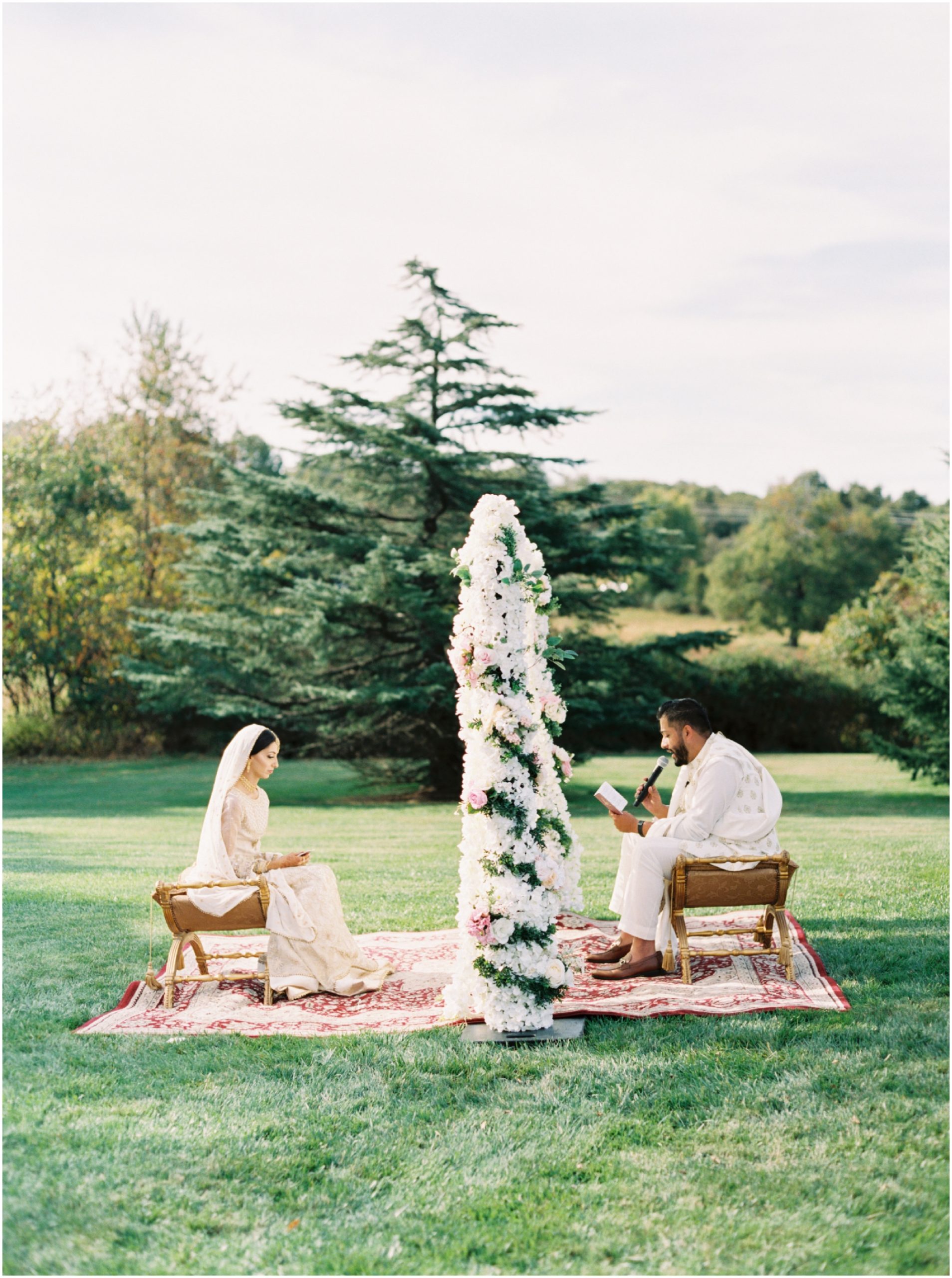 Luxury Backyard South Asian Wedding Ceremony by Fine Art Film Photographer Megan Bennett Photography