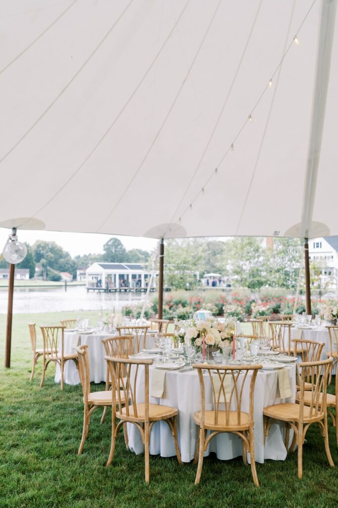 Interior view of sailcloth tent