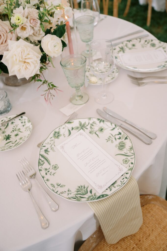 Up close view of placesetting