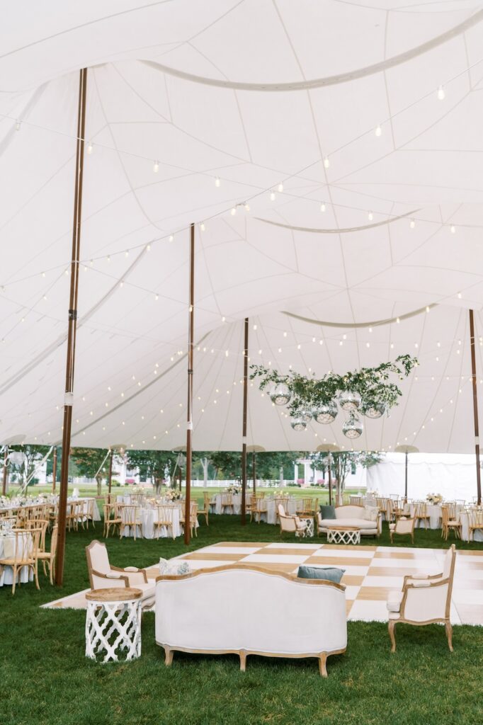 Interior view of sailcloth tent