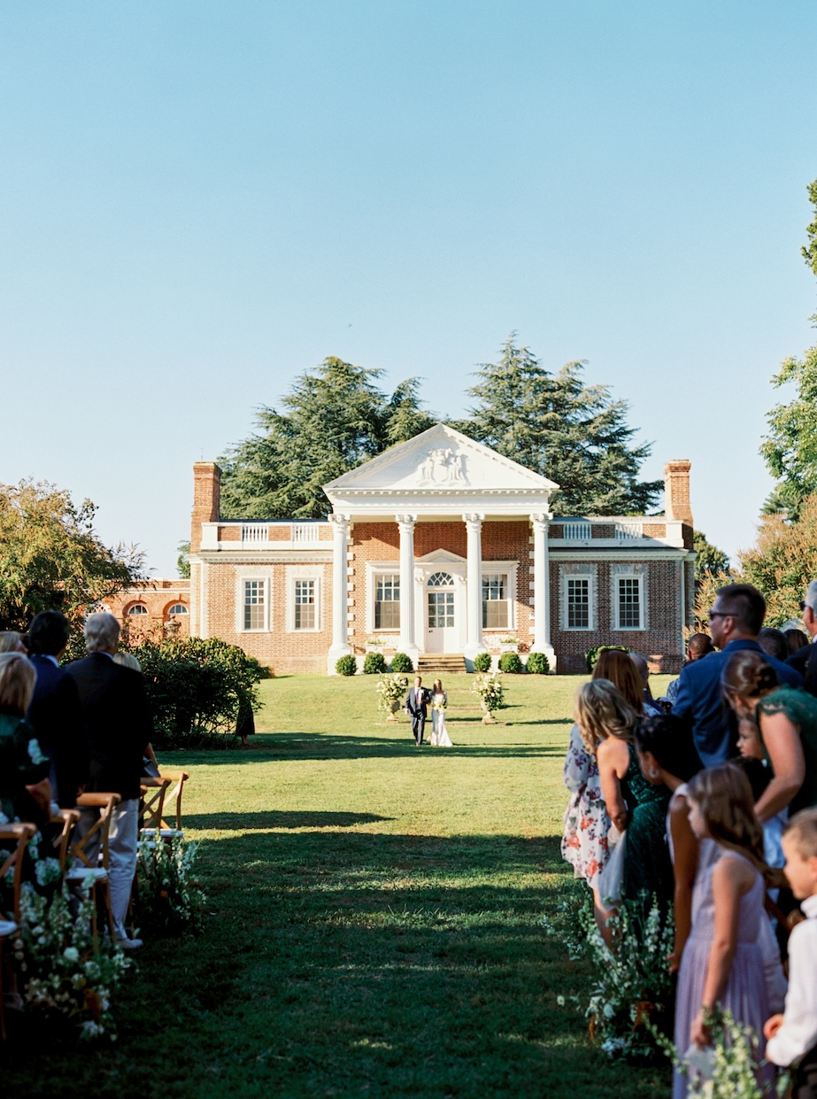 Wedding Ceremony at Whitehall Manor Wedding Photographer Megan Bennett Photography a Maryland Film Photographer